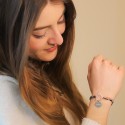 Bracelet liberty personnalisé avec cœur à graver et fermoir en T en argent 925