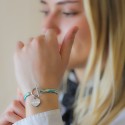 Bracelet liberty personnalisé avec cœur à graver et fermoir en T en argent 925