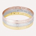 Trio Grands Bracelets Jonc à graver Argent, Argent Rosé et Plaqué Or