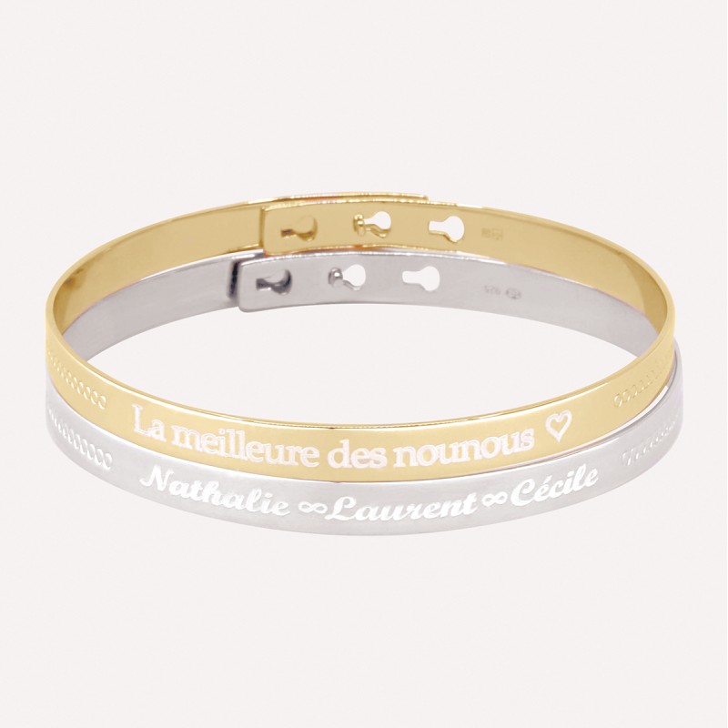 Duo de bracelets jonc perlés à personnaliser