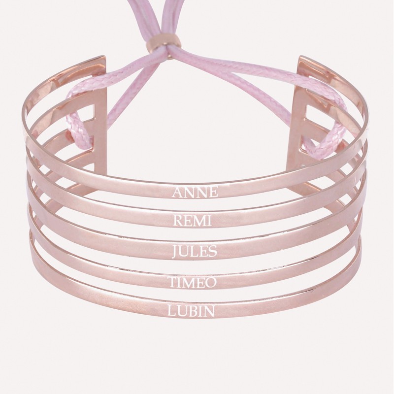 Jonc 5 bandes à personnaliser en Argent 925 ou Plaqué Or