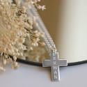 Pendentif personnalisé homme - Croix gravée en argent 925 ou plaqué or