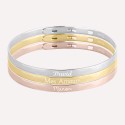 Trio petits bracelets jonc argent, argent rosé et plaqué or