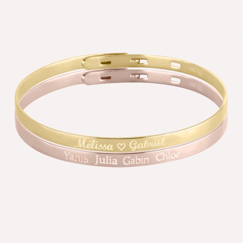 Duo de petits bracelets joncs à graver