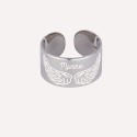 Bague ruban ailes d'ange à personnaliser en argent ou plaqué or