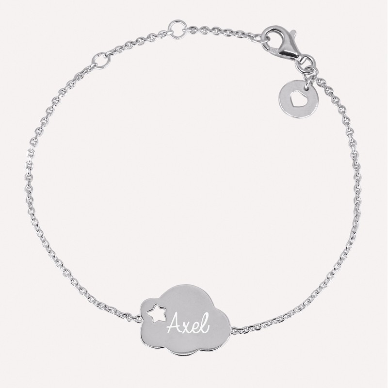 Bracelet étoile dans un nuage sur chaîne à personnaliser