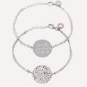 Bracelet personnalisé disque martelé sur chaine en argent rosé ou plaqué or