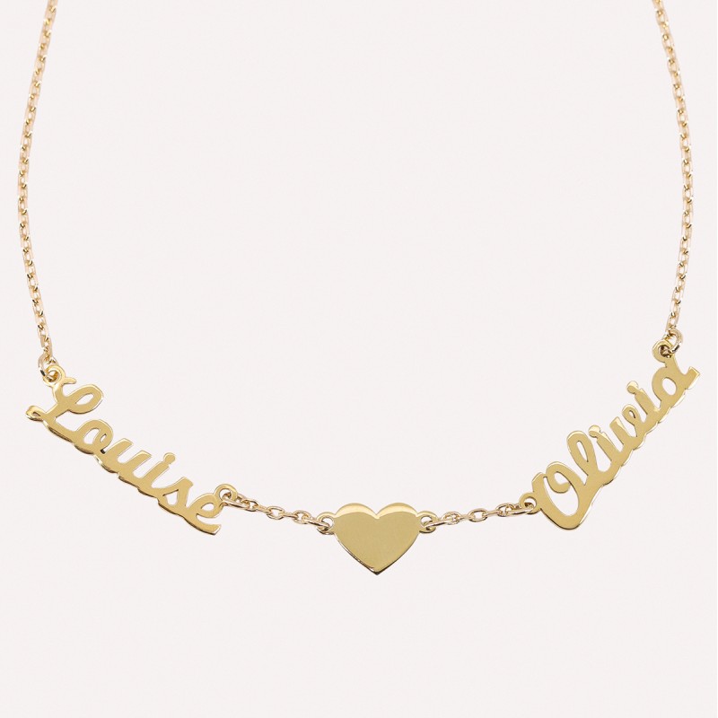Collier prénom personnalisé "Mes amours à moi" en argent 925 ou plaqué or – bijou unique fête des Mères ou Saint-Valentin