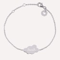 Bracelet nuage gravé sur chaîne en argent 925 ou plaqué or
