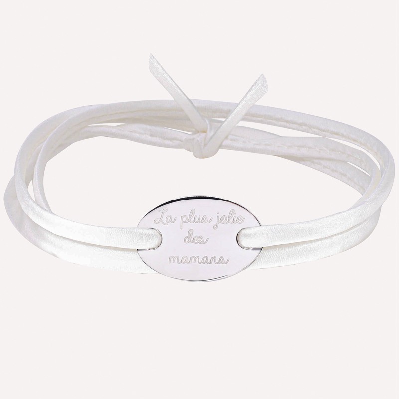 Bracelet satin triple tour à personnaliser