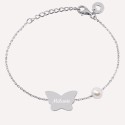Bracelet papillon et perle de culture à personnaliser en Argent 925