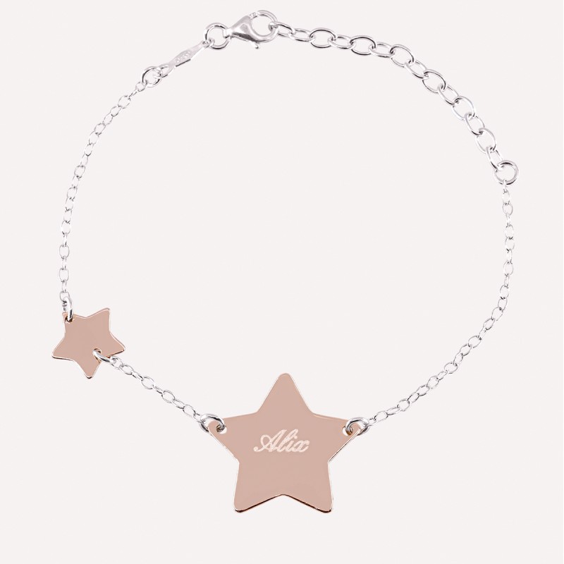 Bracelet double étoile en Argent 925