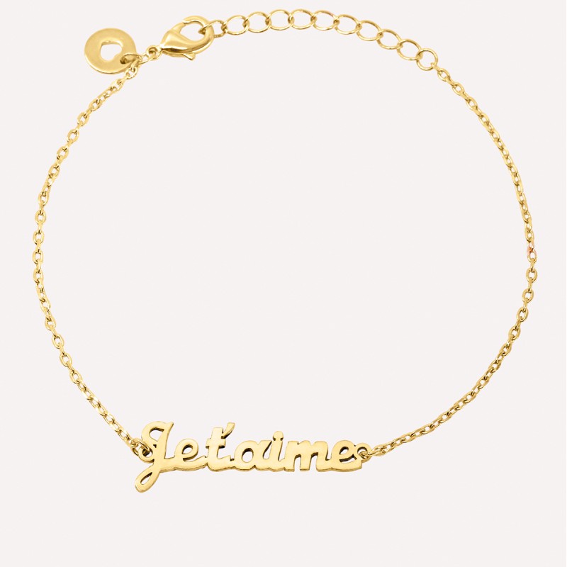 Bracelet « Je t’aime » découpé – Argent 925 ou Plaqué Or