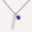 Collier homme barre à graver en argent 925