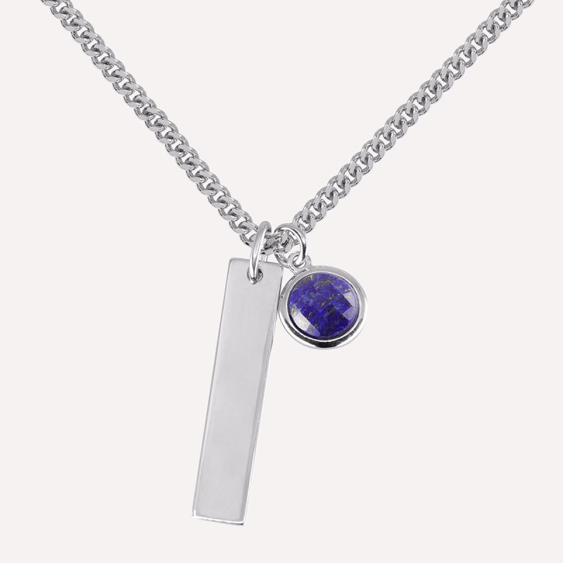 Collier homme barre à graver en argent 925