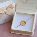 Bracelet personnalisé disque martelé sur chaine en argent rosé ou plaqué or
