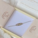 Gourmette bébé personnalisée avec prénom – Main de Fatma découpée - argent 925 ou plaqué or 18k
