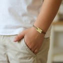 Bracelet personnalisé médaille rectangle en Or 18 carat