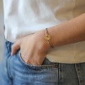Bracelet petit jeton coeur en Or 18K à personnaliser