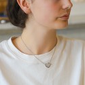 Collier coeur prénom gravé fermoir barrette en argent 925 ou plaqué Or