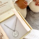 Collier personnalisé médaille zirconium en argent 925