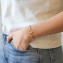 Bracelet gravé petit jeton forme coeur en argent 925 ou plaqué or
