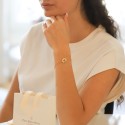 Bracelet jeton coeur en Or 18K sur chaine à personnaliser