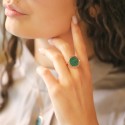 Bague réversible femme ajustable en Argent 925 avec pierres naturelles – Bijou personnalisable élégant
