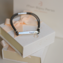 Bracelet personnalisé homme  - Plaque gravée en acier et cuir véritable