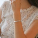 Bracelet Jonc dentelle en argent 925  à personnaliser