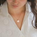 Collier coeur zirconium et médaille perlée à personnaliser