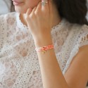 Bracelet personnalisé croix sur liberty en argent 925 ou plaqué or