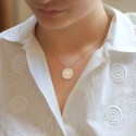 Pendentif médaille chat d'amour à personnaliser en argent 925 ou plaqué or