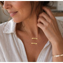 Collier double chaîne à graver en argent ou plaqué or