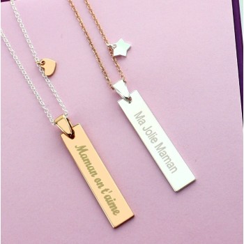Collier personnalisé plaque rectangle