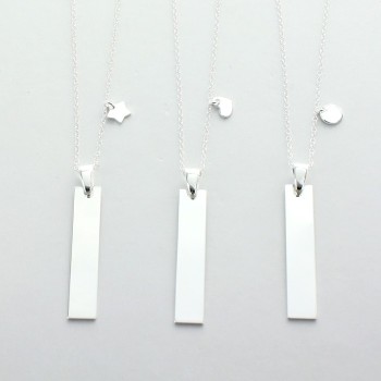 Collier personnalisé plaque rectangle
