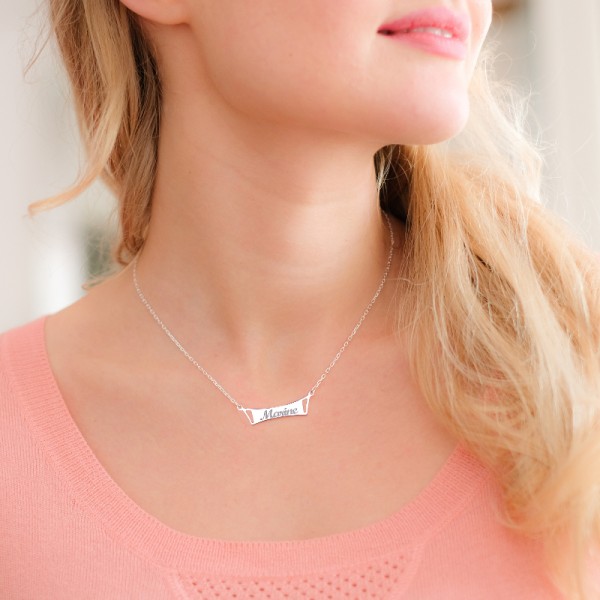 collier argent a graver collier argent a graver