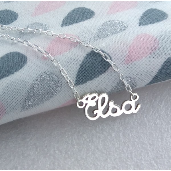 Collier Prénom Découpé manuscrit Argent 925