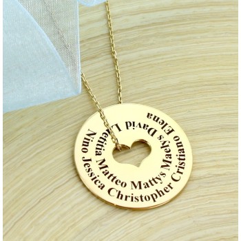 Collier Coeur spécial Famille Nombreuse porté