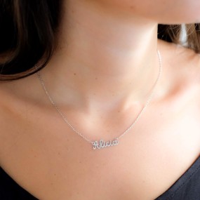 Collier Prénom Découpé manuscrit Argent 925