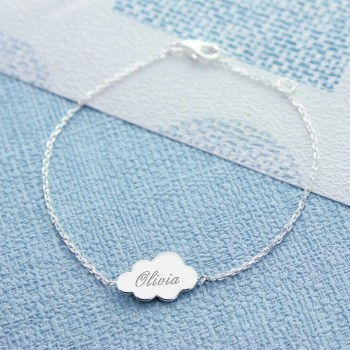 Bracelet nuage sur chaîne à personnaliser