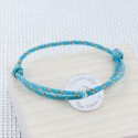 Bracelet Jeton sur cordelette marine