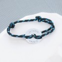 Bracelet Jeton sur cordelette marine