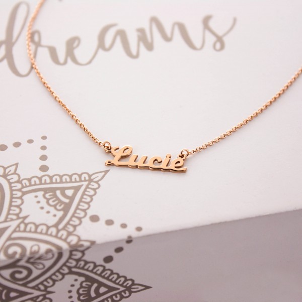 Collier Prénom Découpé Argent Rosé