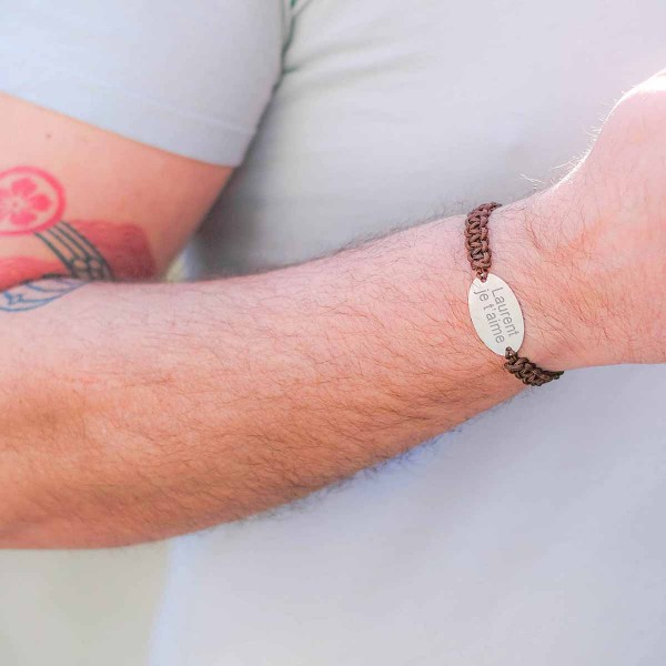 Bracelet homme Shamballa ovale