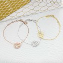 Bracelet double anneaux martelés