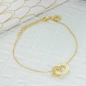 Bracelet double anneaux martelés