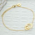 Bracelet double anneaux martelés