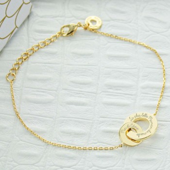 Bracelet double anneaux martelés