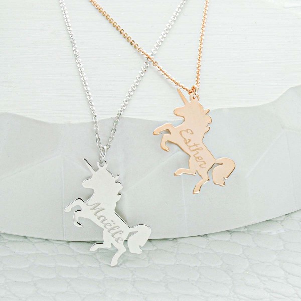 Collier licorne or personnalisable